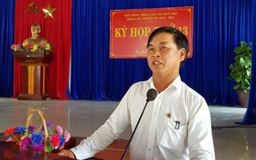 Kỷ luật khai trừ đảng với nguyên Chủ tịch UBND xã Duy Hải