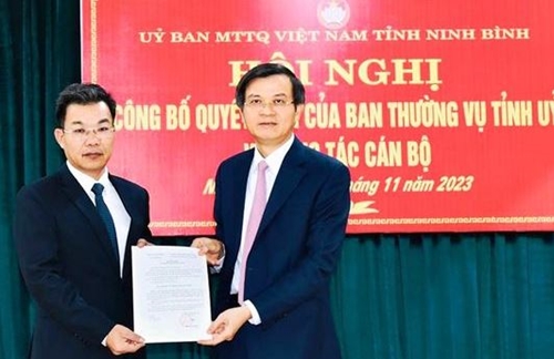 Ninh Bình có tân Chủ tịch Ủy ban Mặt trận Tổ quốc Việt Nam tỉnh