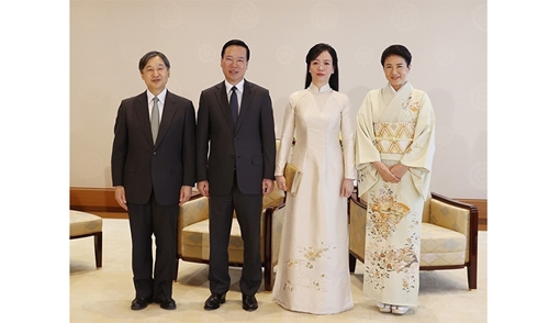 Chủ tịch nước Võ Văn Thưởng và Phu nhân hội kiến Nhà vua Nhật Bản Naruhito và Hoàng hậu