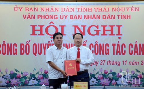 Đồng chí Nguyễn Trọng Tài giữ chức Phó Chánh Văn phòng UBND tỉnh Thái Nguyên