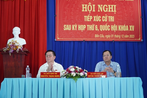 Đồng chí Nguyễn Trọng Nghĩa tiếp xúc cử tri huyện Bến Cầu, Tây Ninh
