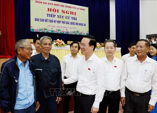 Chủ tịch nước Võ Văn Thưởng tiếp xúc cử tri tại Đà Nẵng
