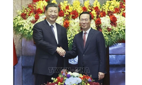 Chủ tịch nước Võ Văn Thưởng hội đàm với Tổng Bí thư, Chủ tịch nước Trung Quốc Tập Cận Bình