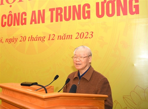 Tổng Bí thư Nguyễn Phú Trọng dự hội nghị Đảng ủy Công an Trung ương 2023
