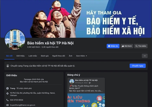 BHXH TP Hà Nội tích cực truyền thông trên các mạng xã hội