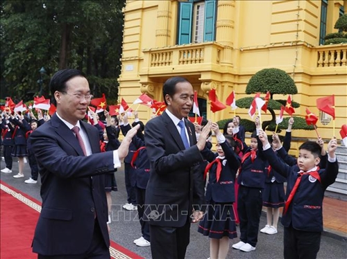 Chủ tịch nước Võ Văn Thưởng chủ trì lễ đón Tổng thống Indonesia

​