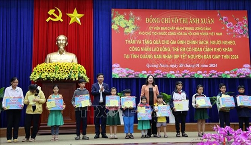Phó Chủ tịch nước thăm, tặng quà gia đình chính sách tỉnh Quảng Nam