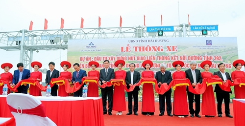 Thông xe nút giao đường tỉnh 392 với cao tốc Hà Nội – Hải Phòng