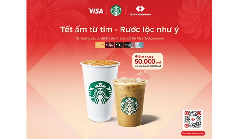 Techcombank hợp tác cùng Starbucks VietNam đem Tết ấm từ tim- Rước lộc như ý tới khách hàng