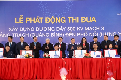Phát động thi đua xây dựng đường dây 500kV mạch 3 từ Quảng Bình đến Hưng Yên