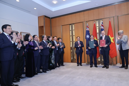 Ký kết và trao Bản ghi nhớ thiết lập cơ chế đối thoại cấp Bộ trưởng về năng lượng và khoáng sản Việt Nam và Úc