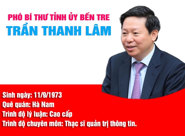 Infographic Chân dung tân Phó Bí thư Tỉnh ủy Bến Tre Trần Thanh Lâm