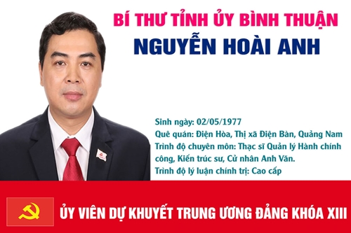 Infographic Chân dung Bí thư Tỉnh ủy Bình Thuận Nguyễn Hoài Anh