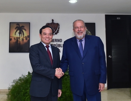 Phó Thủ tướng Trần Lưu Quang hội kiến Thủ tướng nước Cộng hòa Cuba
