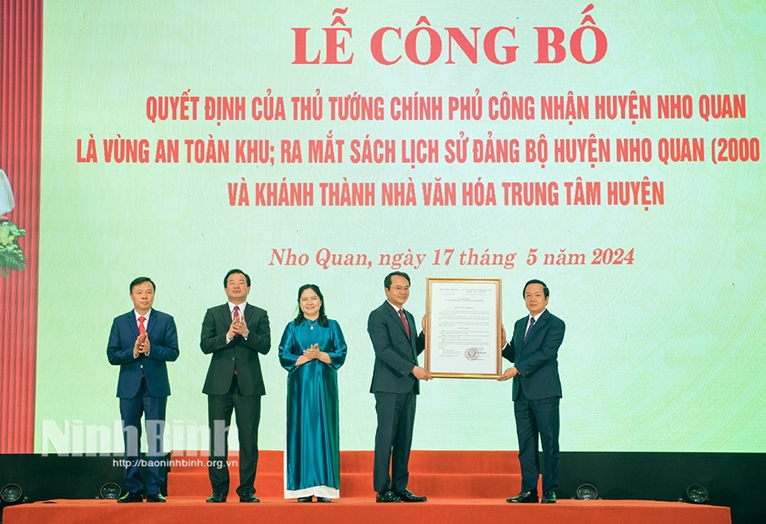 Công nhận huyện Nho Quan Ninh Bình là vùng An toàn khu