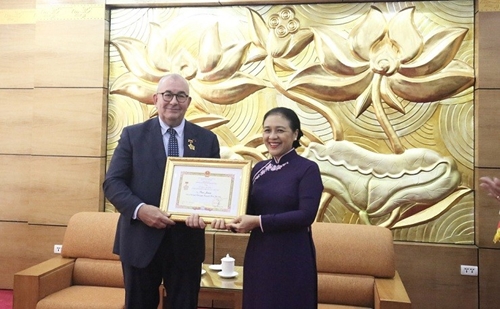 Belgian ambassador honoured for valuable contributions to boosting bilateral relations