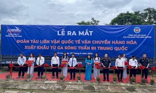Train transporting goods from Binh Duong province to China launched