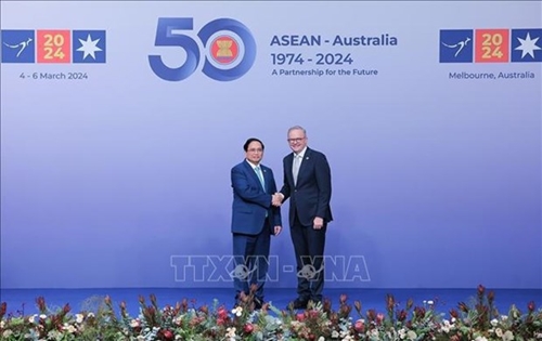Welcome ceremony held for heads of delegations to ASEAN-Australia Special Summit
