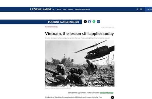 Dien Bien Phu Victory highlighted on Italian press