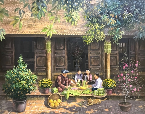 Ressentir l’atmosphère du Têt d’autrefois à travers les peintures de Tran Nguyen