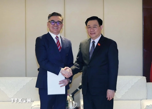 Le président de l AN Vuong Dinh Hue rencontre les dirigeants de nombreux groupes chinois