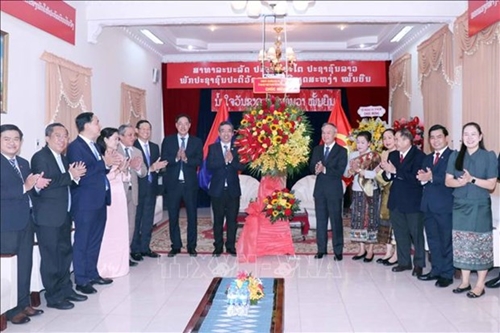 胡志明市领导祝贺老挝国庆48周年