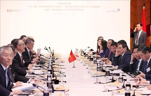 越南政府总理范明正就绿色转型与日本企业进行座谈