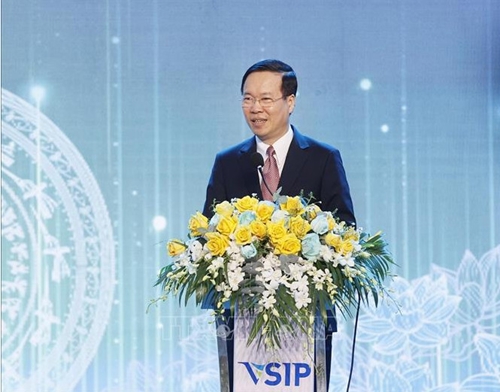 国家主席武文赏出席广义省越南-新加坡工业区成立10周年纪念活动