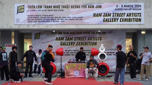 岘港市“Nam Jam街头艺术”绘画展吸引年轻人眼球