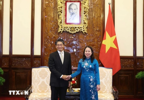 越南国家代主席会见前来递交国书的日本新任驻越大使
