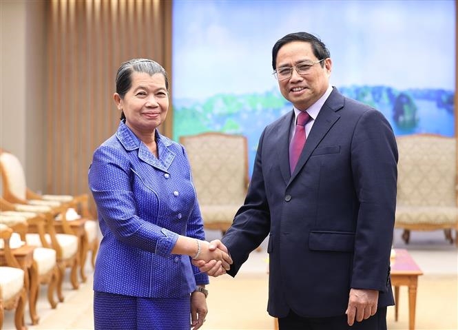 Премьер-министр Вьетнама Фам Минь Тинь принял заместителя председателя Народной партии Камбоджи, вице-премьера Камбоджи
