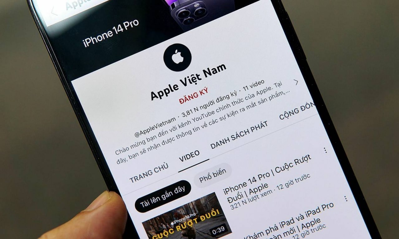 Apple создал канал YouTube для Вьетнама