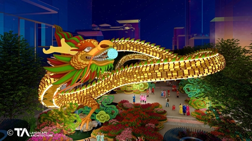 Цветочная улица Нгуен Хюэ 2024 года посвящена теме «Любимая весна, Тэт в кругу семьи»