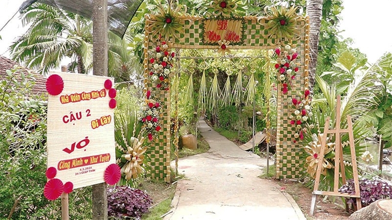 Свадебные приветственные ворота в стиле жителей дельты реки Меконг