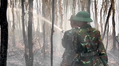 В пограничном районе провинции Киензянг удалось взять под контроль лесной пожар