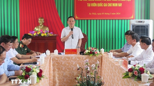 Вице-премьер Чан Лыу Куанг проверил работу по борьбе с лесными пожарами в Контуме