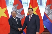 El primer ministro Pham Minh Chinh recibe al presidente del Parlamento camboyano