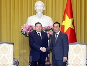 El jefe del Estado Vo Van Thuong recibe al presidente del Tribunal Supremo de la Federación Rusa