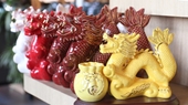 Diversos diseños alfareros de dragón, mascota del Año Nuevo Lunar 2024