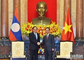 Presidente de Vietnam recibe a primer ministro de Laos