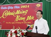 El presidente vietnamita Vo Van Thuong visita Vinh Long en vísperas del Año Nuevo Lunar 2024