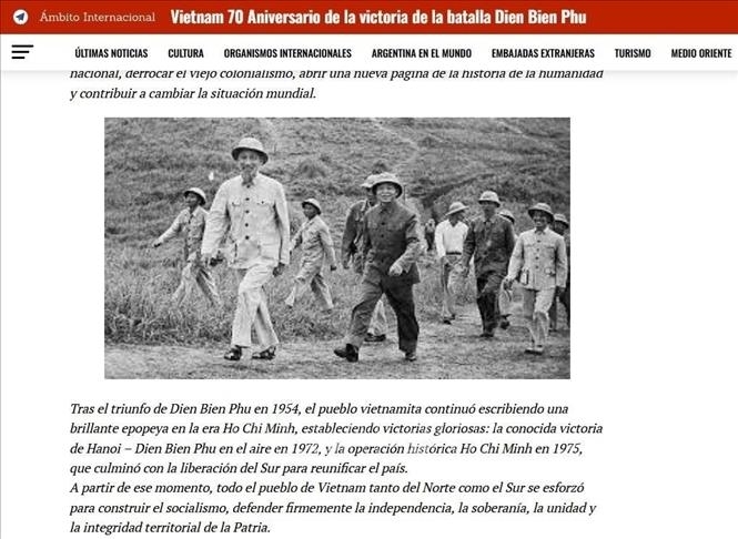 La prensa argentina resalta la importancia de la victoria de Dien Bien Phu para los pueblos oprimidos