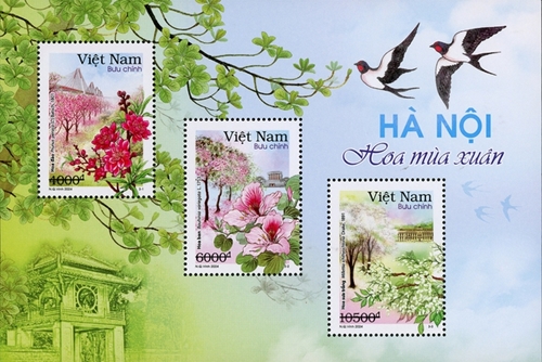 Flores de Hanói en sellos postales